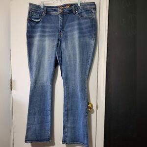 Seven7 Vintage Women's Blue Stretch Tummyless Boot Cut Jeans Size 22